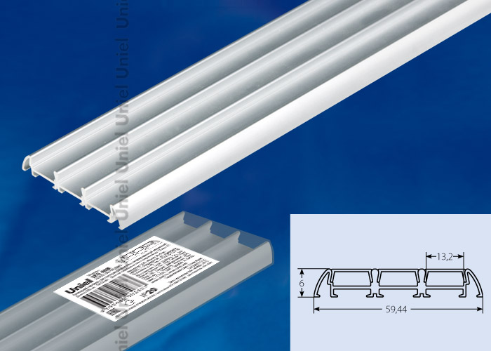 Профиль алюмин UFE-A08 SILVER 200 POLYBAG Накладной, 200см