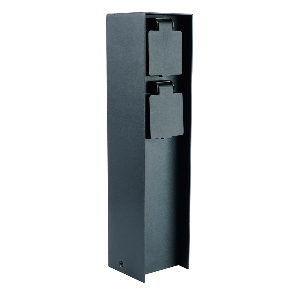 Розетка уличная TM200, 220-230V, 16A, IP44, 70*70*300мм, черный