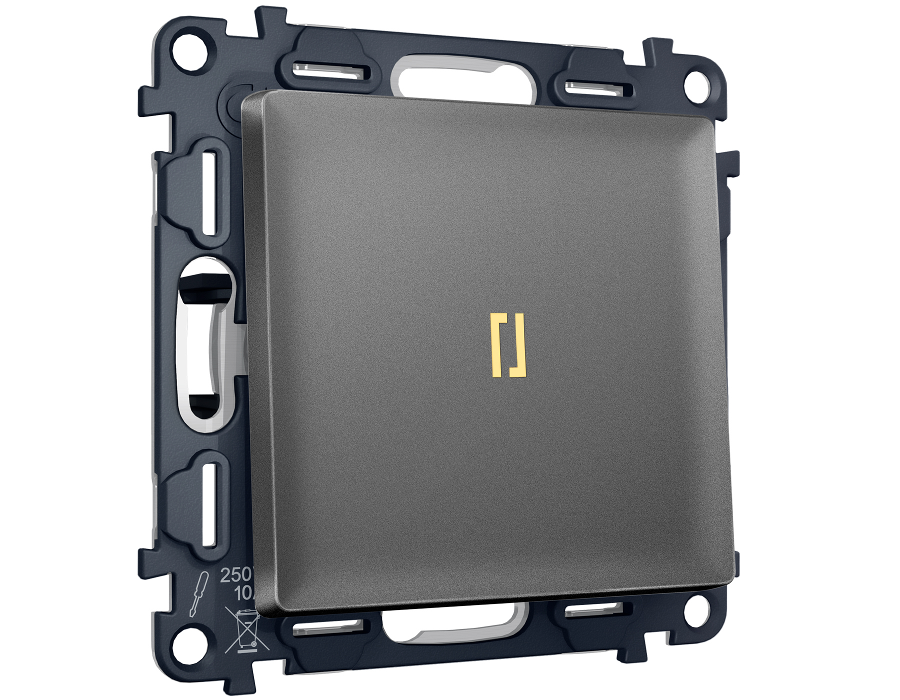 MA652030 Комплект механизма 1-кл прох.выкл с подсв3200K ALFA Антрацит серый QUANT(AP6520,VM105,G22Y)