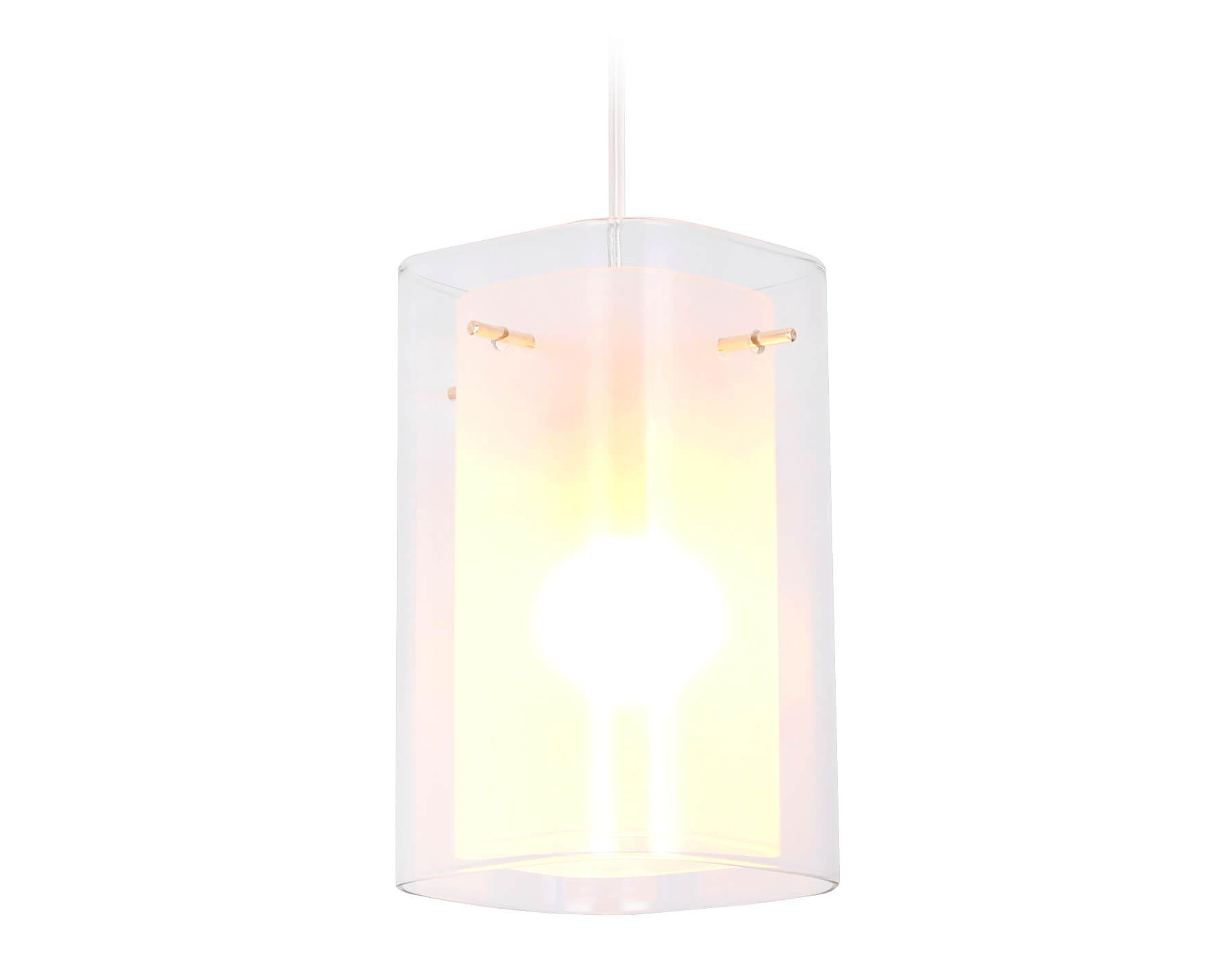 Светильник подвесной Ambrella TR3680 GD/CL/FR золото/прозрачный/белый матовый E14 max 40W D110*950