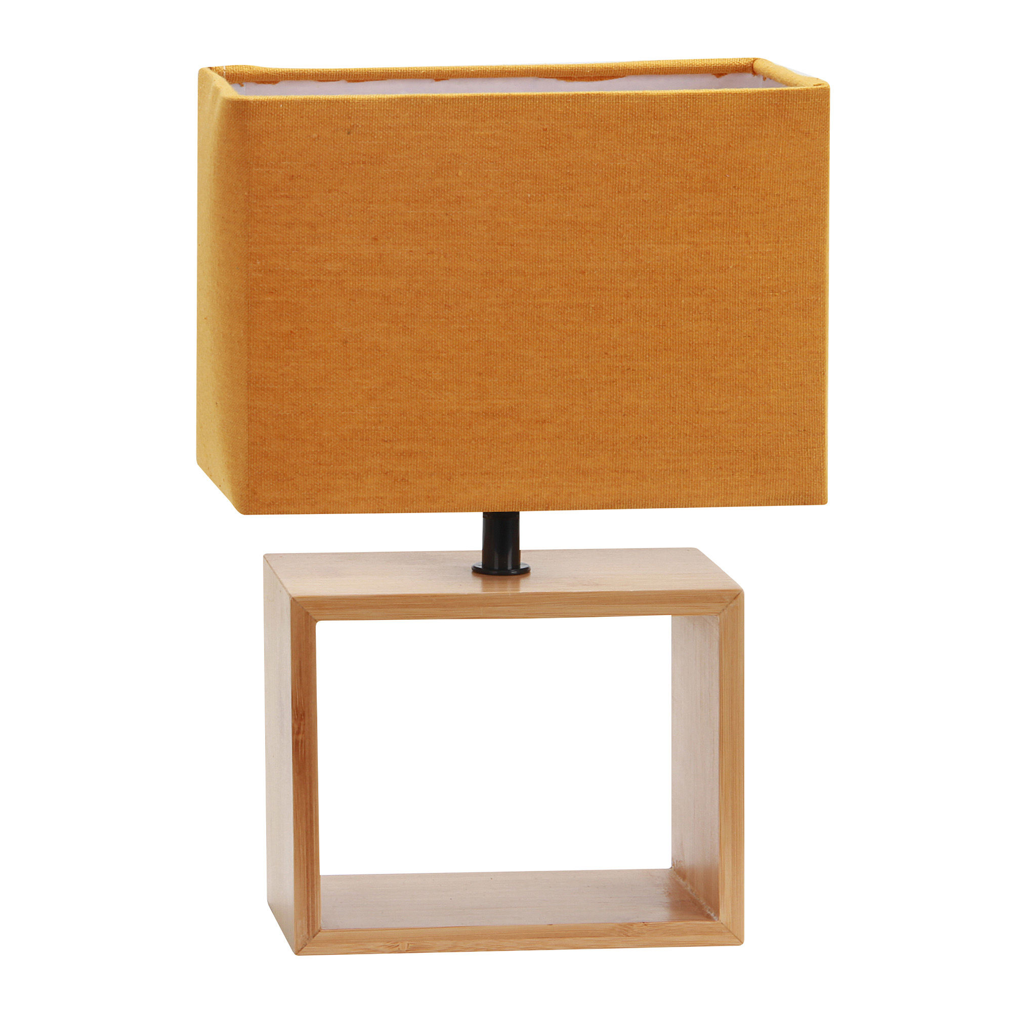 Светильник настольный UNIEL UML-B401 E27 ORANGE/WOOD 40W. Механический выключатель. Оранжевый