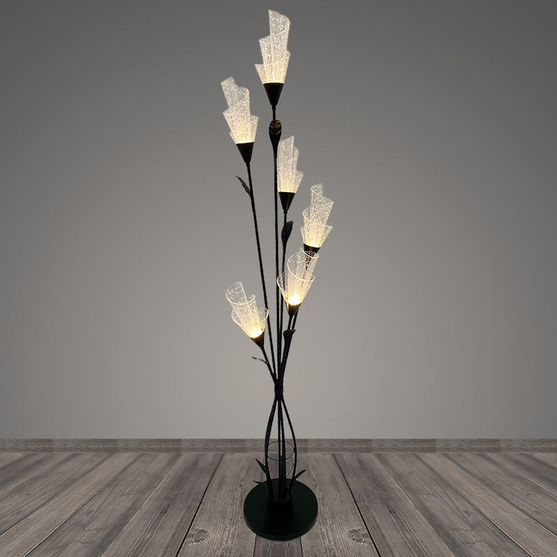 Торшер 10016/6 BK черный 6х3W LED h1630, BTH