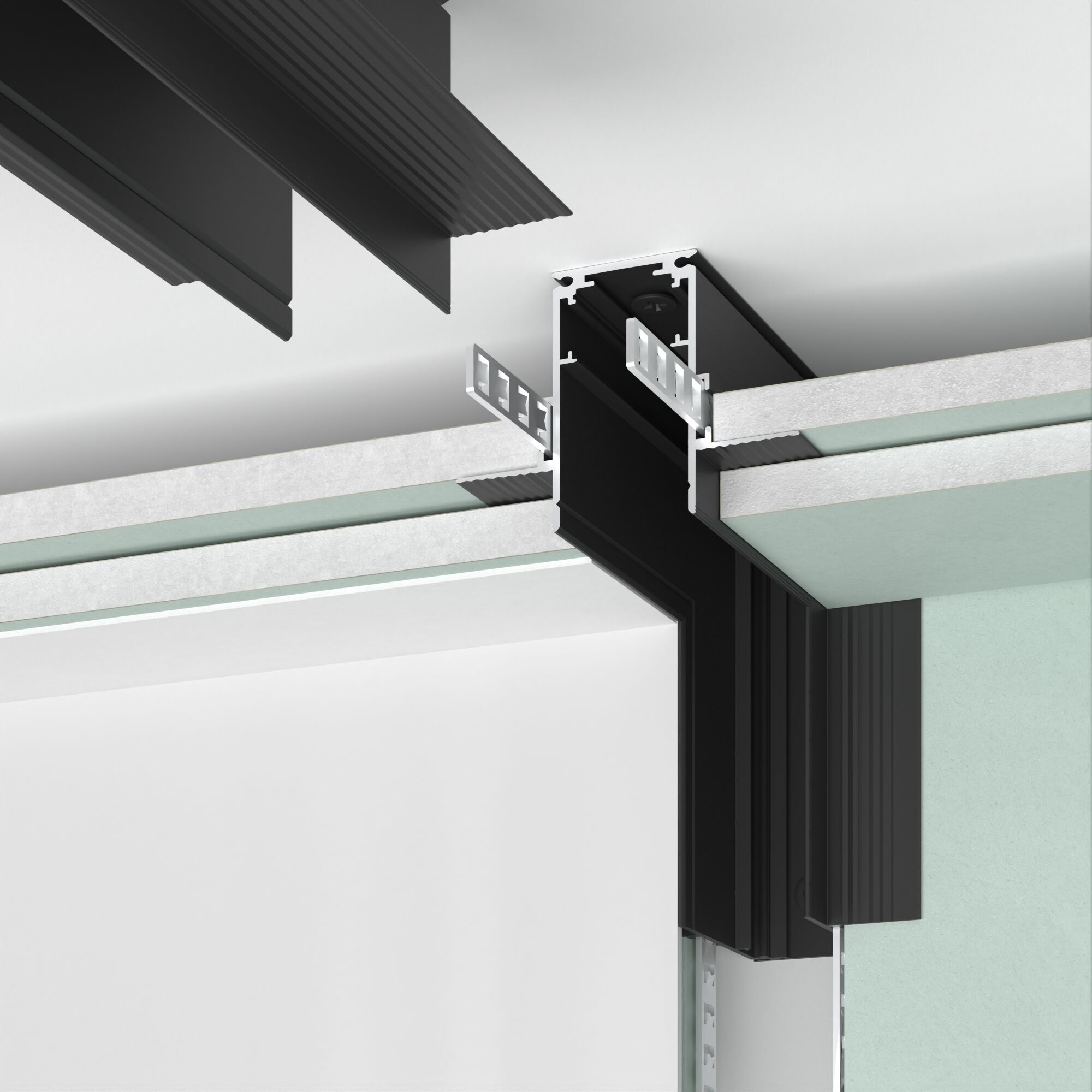 Slim Magnetic Коннектор угловой внутренний для встраиваемого шинопровода под ГКЛ 9,5мм черный 85213/
