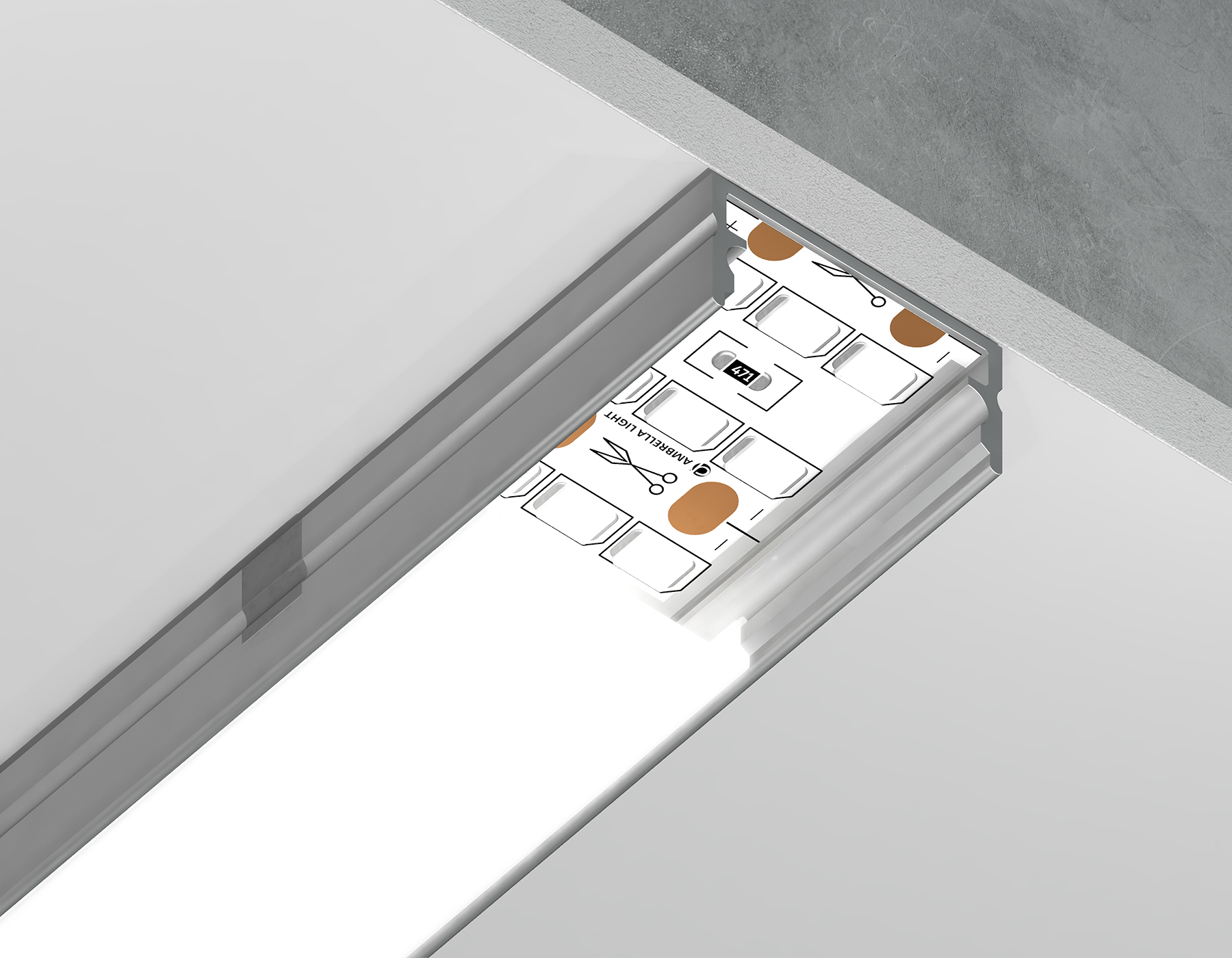 Алюминиевый профиль накладной GP2001AL серебро 2000*20.5*10 (для ленты до 18,5мм)