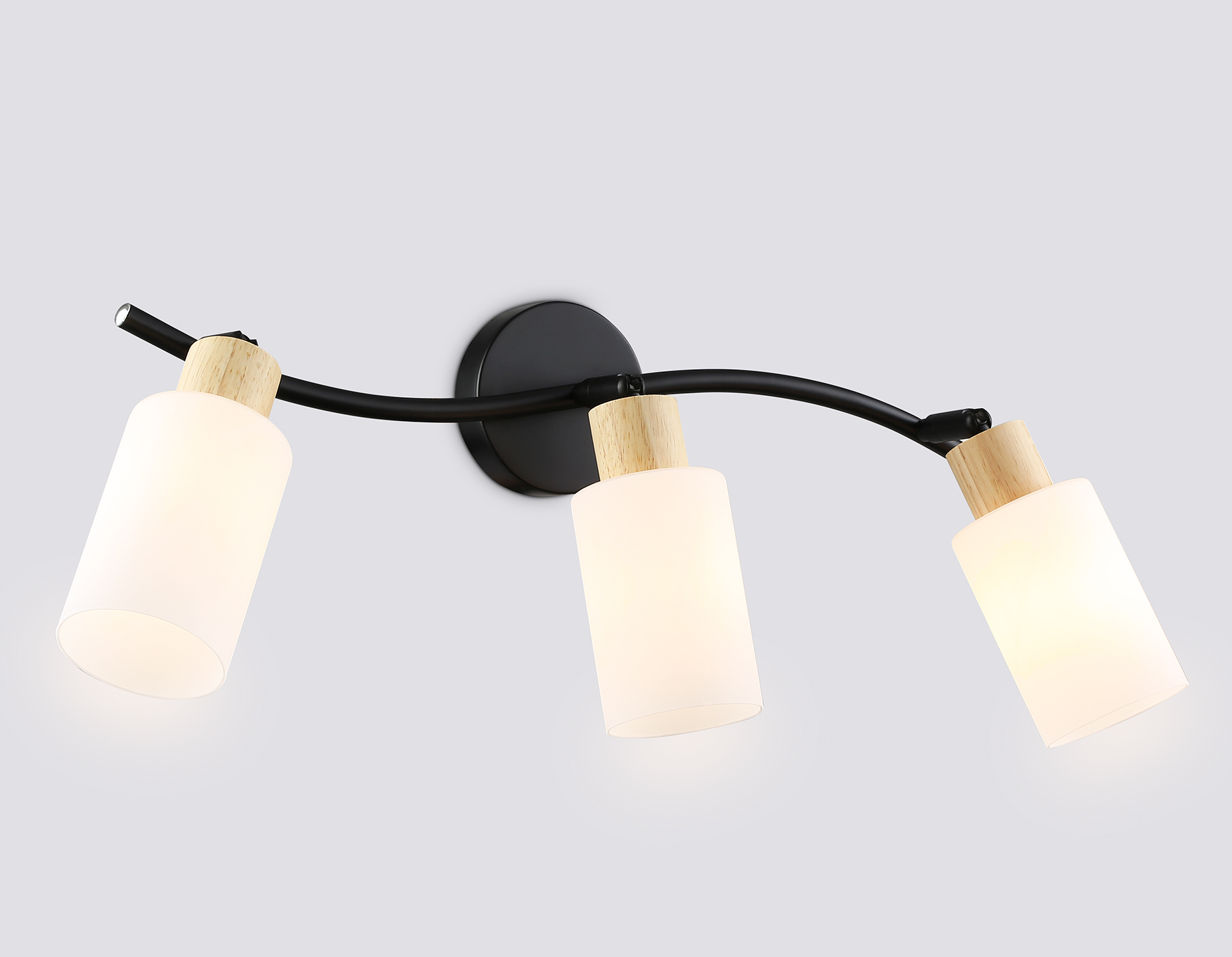 Светильник накладной Ambrella TR8722/3 BK/WD черный/дерево E14/3 max 60W 580*100*210