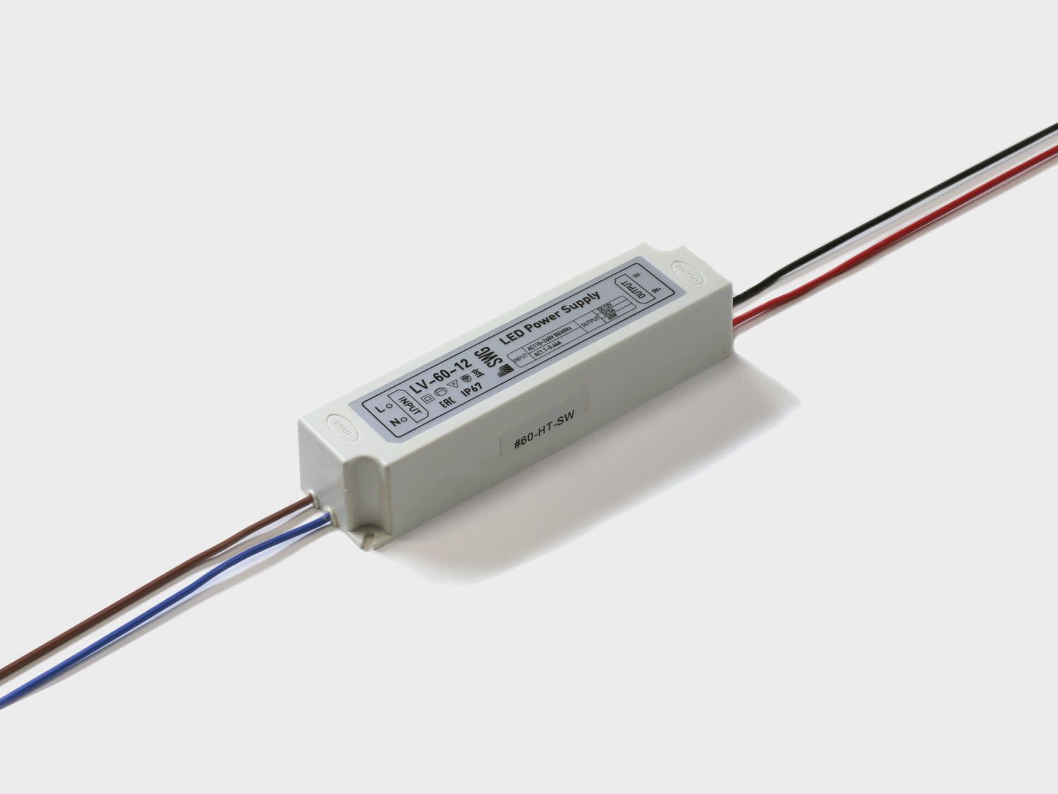 Блок питания SWG LV-60-12 для ленты IP 67 пластик 60 W, 12V