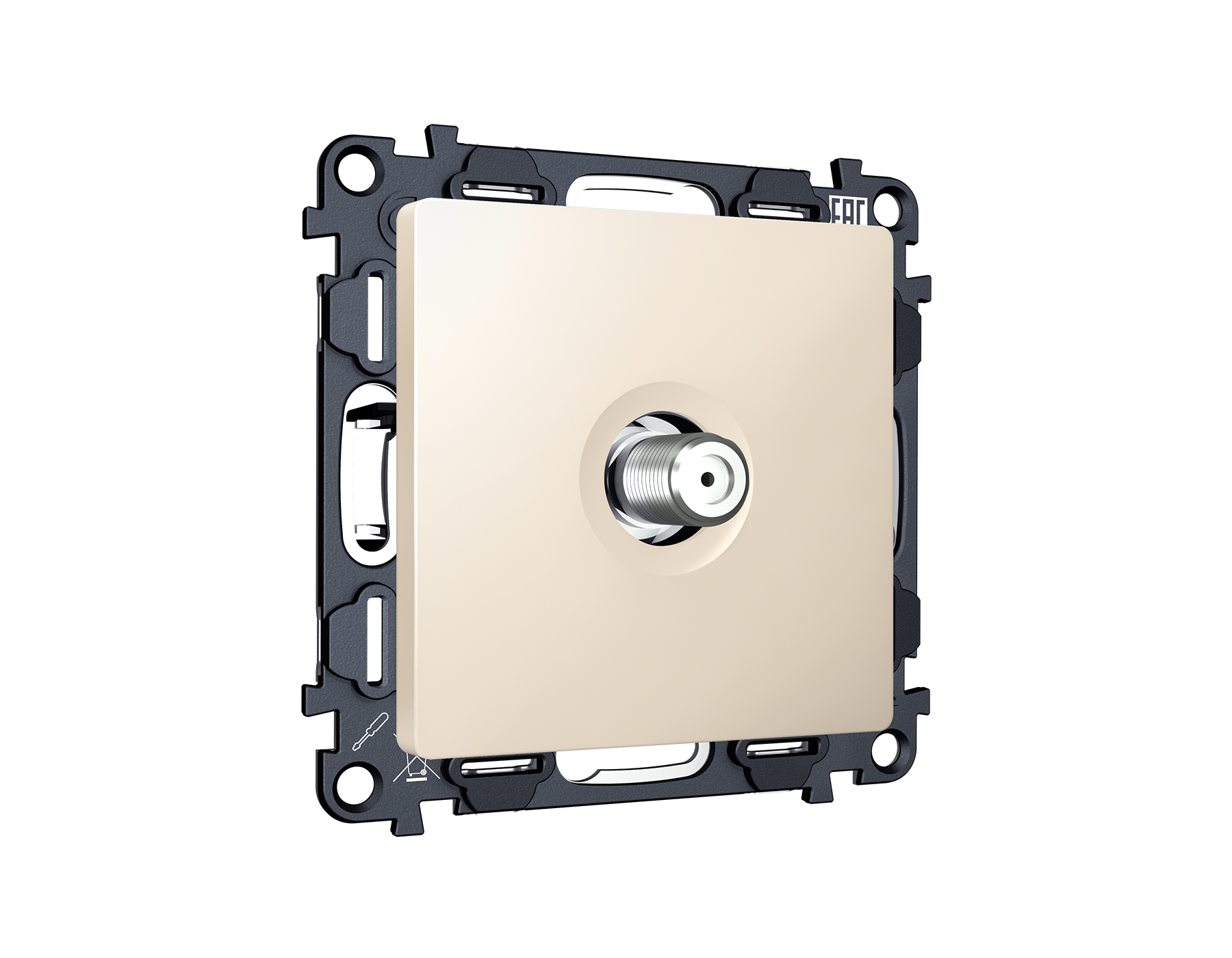 MA333050 Комплект механизма TV розетки SAT 5-2400MHz 3.5dB ALFA Бежевый матовый QUANT (AP3330, VM215