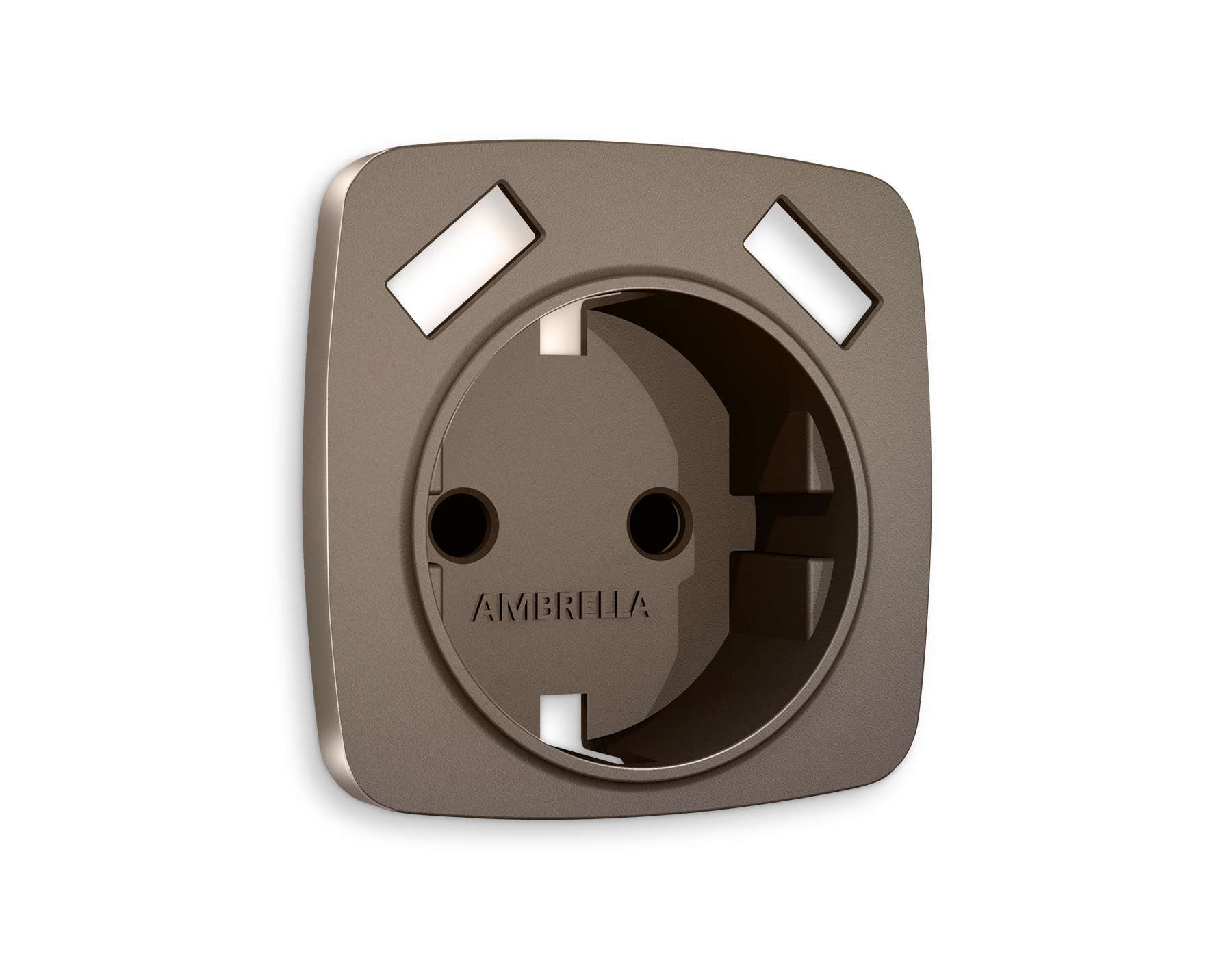 OP6390 Лицевая панель OMEGA (Темная бронза матовый) для электр розетки с/з шторками 2USB A+A QUANT 