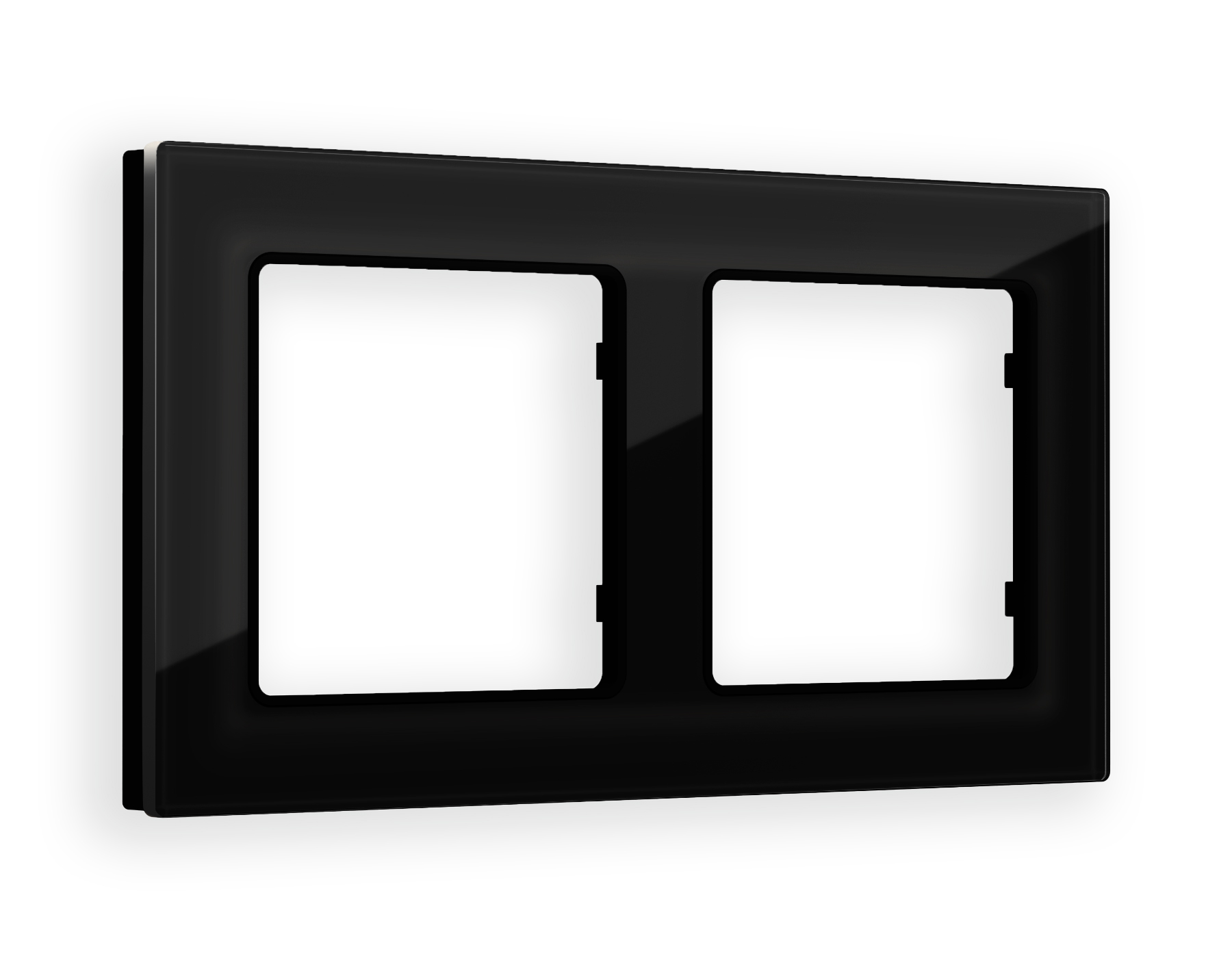 AF380802 Рамка ALFA Platos (Черный Стекло закаленное натуральное) 2-ая