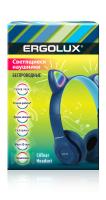 ERGOLUX ELX-BTHP02-C06 (Наушники накладные беспроводные, Ушки, FM, MP3, микрофон, Синие, Коробка)