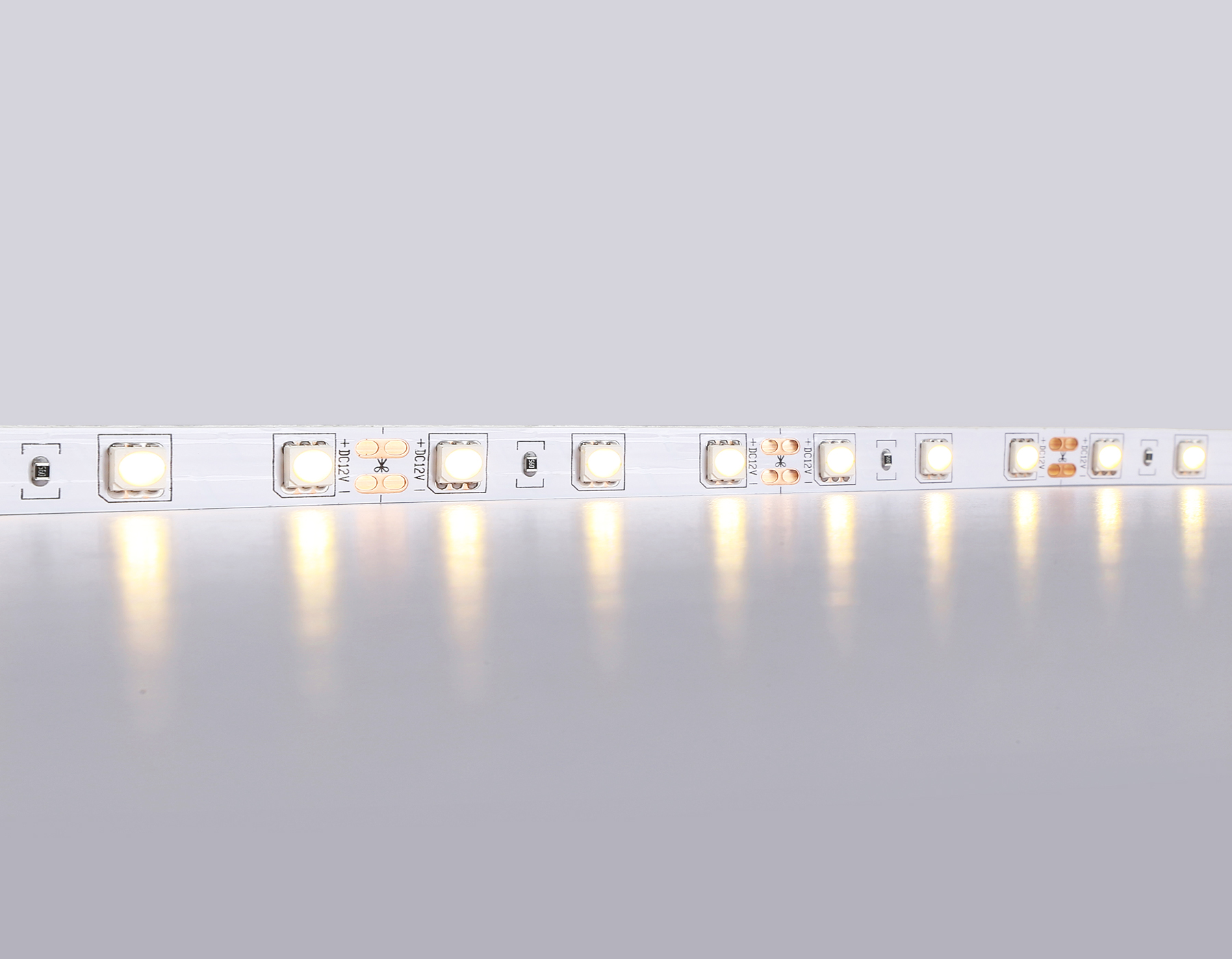 Светодиодная лента AMBRELLA GS2001 5050 60Led/ 14.4W m/ 12V IP20 3000K/ 5000*10*1.87mm (2 конт.)