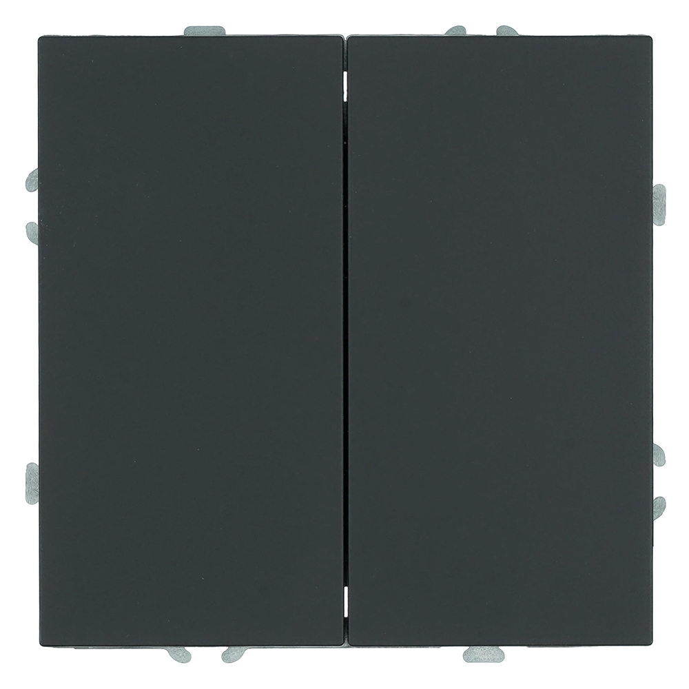 Выключатель 2-клавишный (механизм), СЗК, 250В, 10А, серия Эмили, RSW10-5104-05ZK, черный уголь