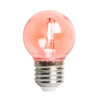 Лампа светодиодная FERON LB-383 2W 230V E27 G45 прозрачный красный