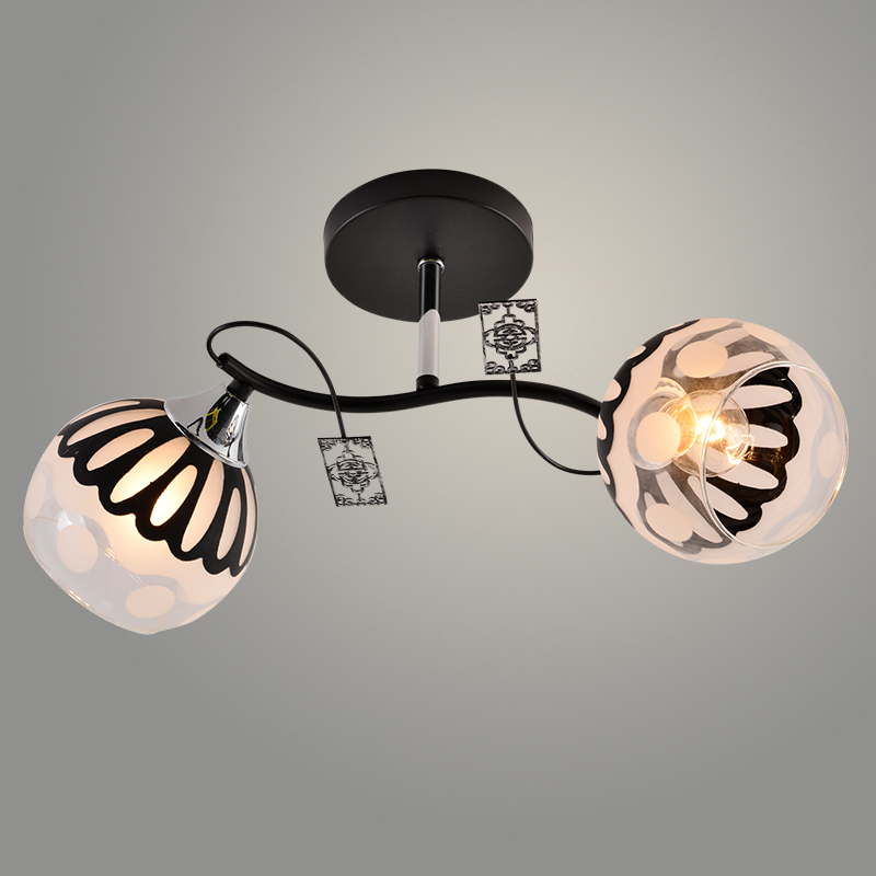 Люстра XA1596B/2 BK+CR черный/хром 2х60W E27 d490 h240, HN24
