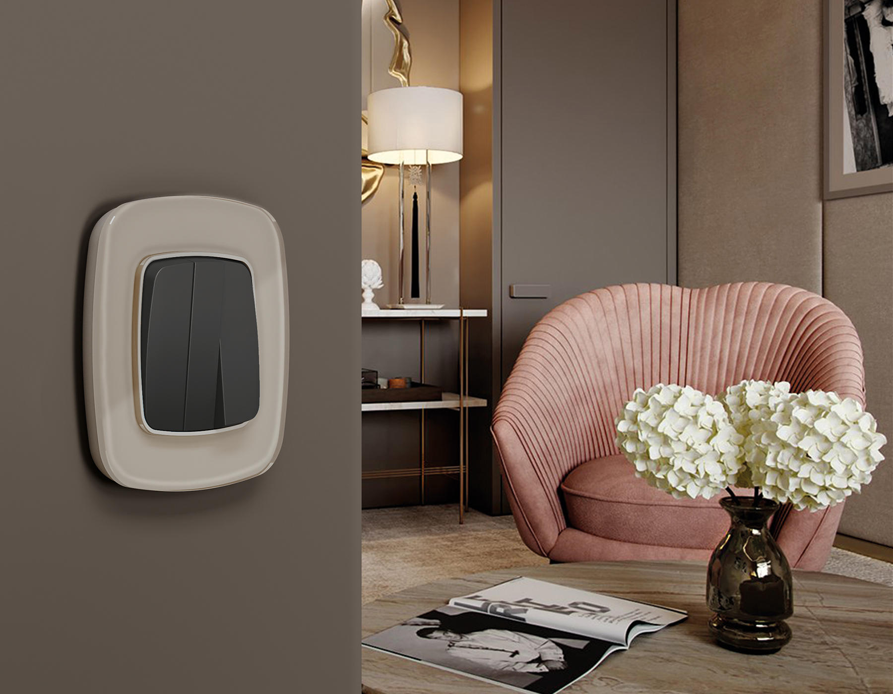 OF350604 Рамка OMEGA Radian (Серо-бежевый Стекло закаленное натуральное) 4-ая