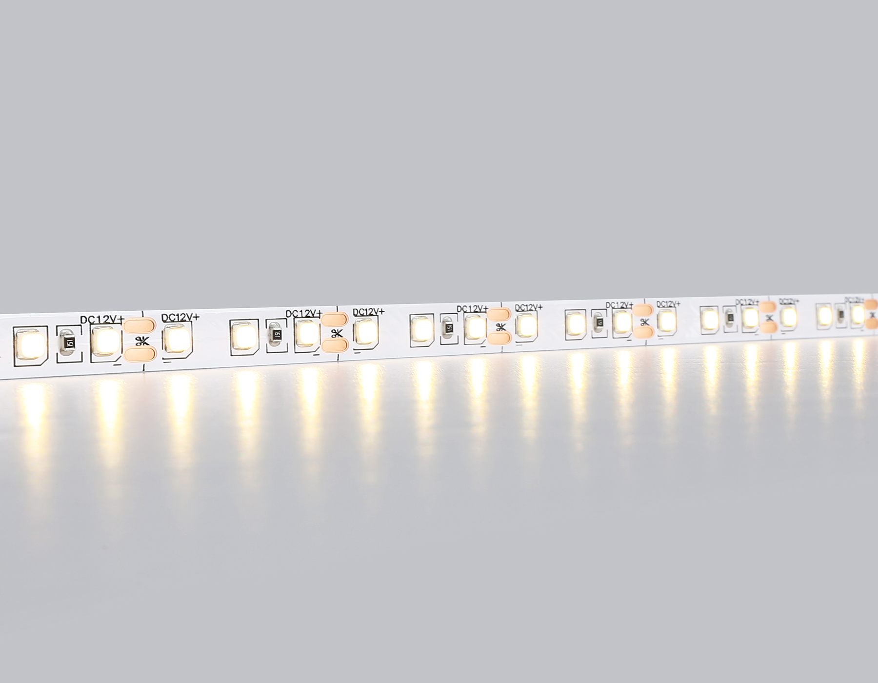 Светодиодная лента AMBRELLA GS1101 2835 120Led/ 9.6W m/ 12V IP20 3000K/ 5000*8*1.2mm (2 конт.)