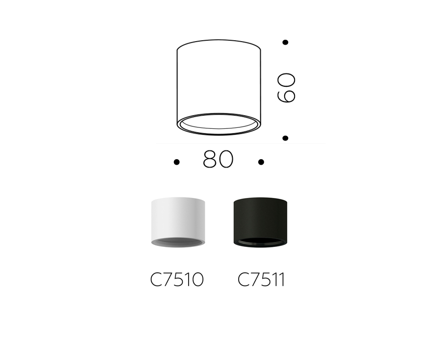 Корпус светильника накладной D70mm C7510 SWH белый песок D80*H60mm MR16 GU5.3