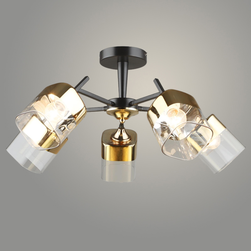 Люстра N5969/5 COFFEE+FGD кофе/золото 5x40W E27 d620 h300, QH23