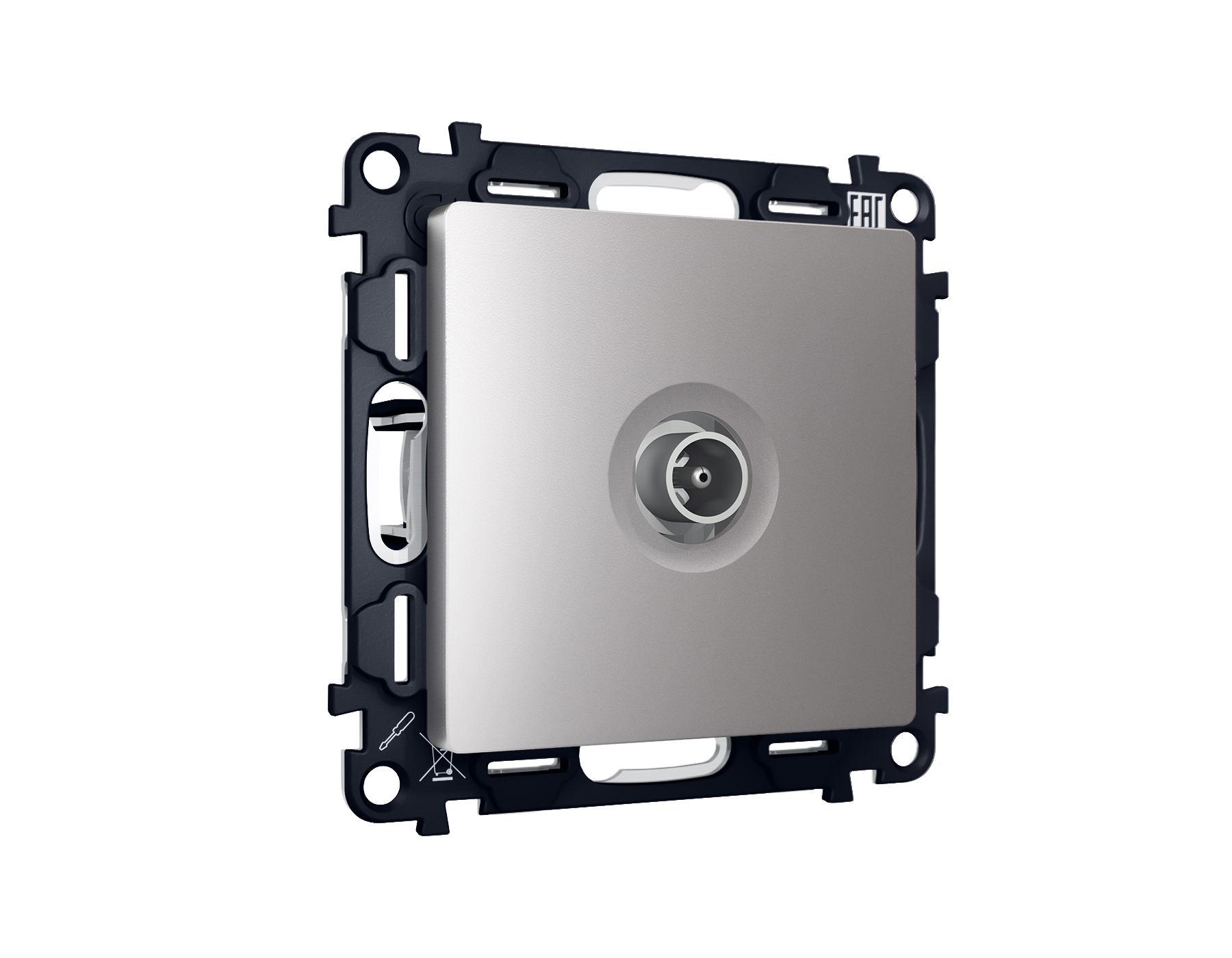 MA513010 Комплект механизма TV розетки оконеч ALFA Сталь матовый 50-870 MHz 1dB QUANT (AP5130,VM202)