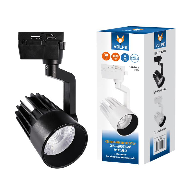 Светильник трековый VOLPE ULB-Q274 30W/4000К BLACK 3000Лм, 4000К, Черный