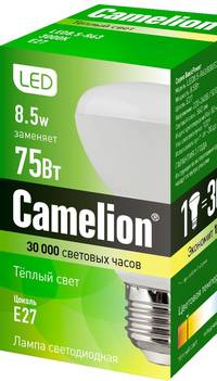 Лампа CAMELION LED8.5-R63/830/E27 220V 8W (1/10/100)
