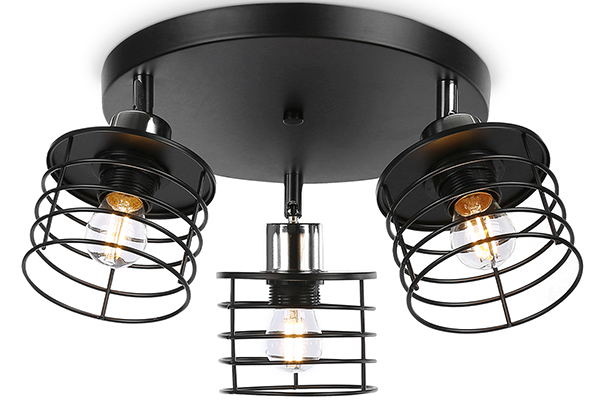 Спот настенно-потолочный AMBRELLA TR8092/3 BK/CH черный/хром E27*3 max 40W D372*190 в стиле лофт