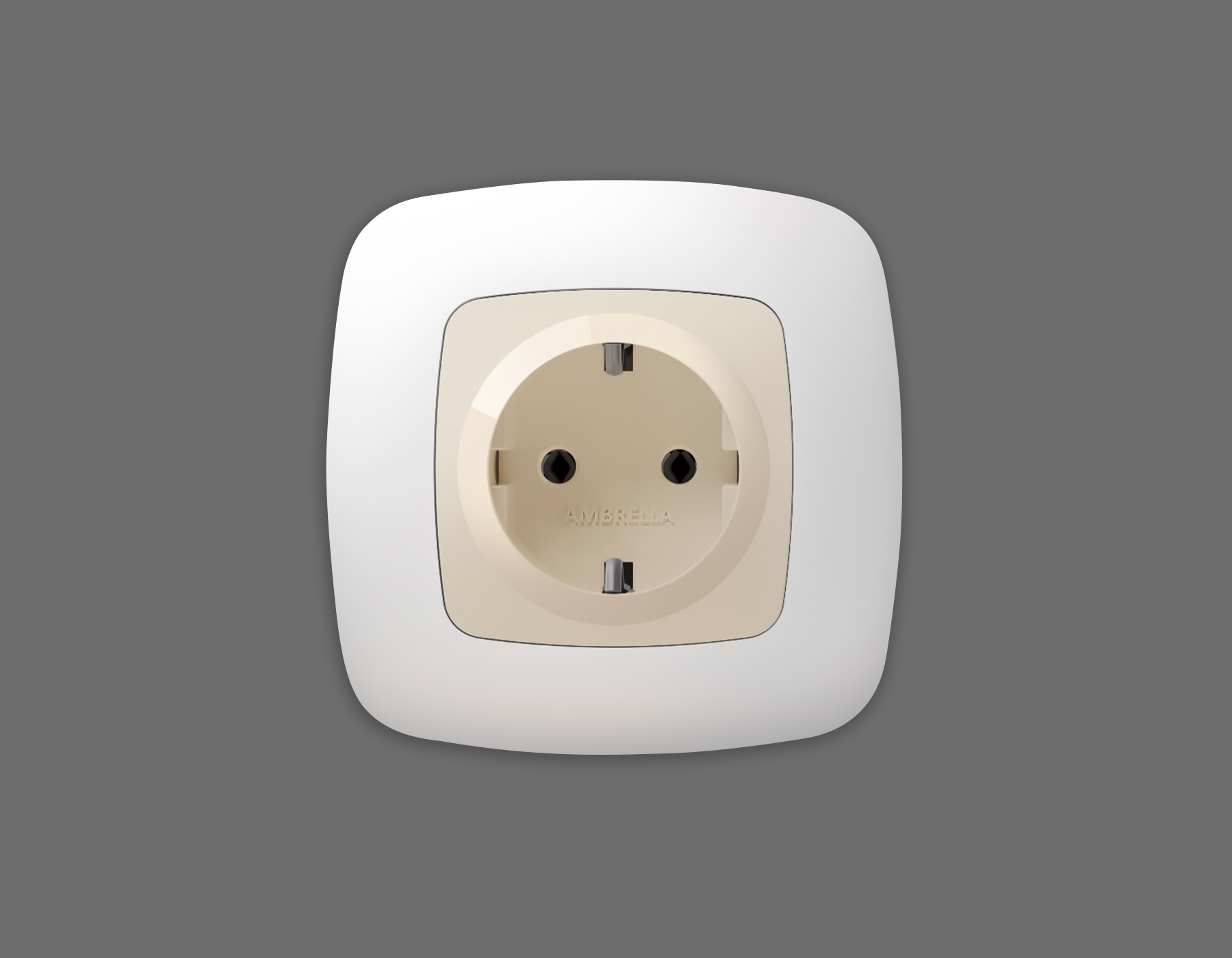 OP3060 Лицевая панель OMEGA (Бежевый глянец) для электрической розетки с/з QUANT