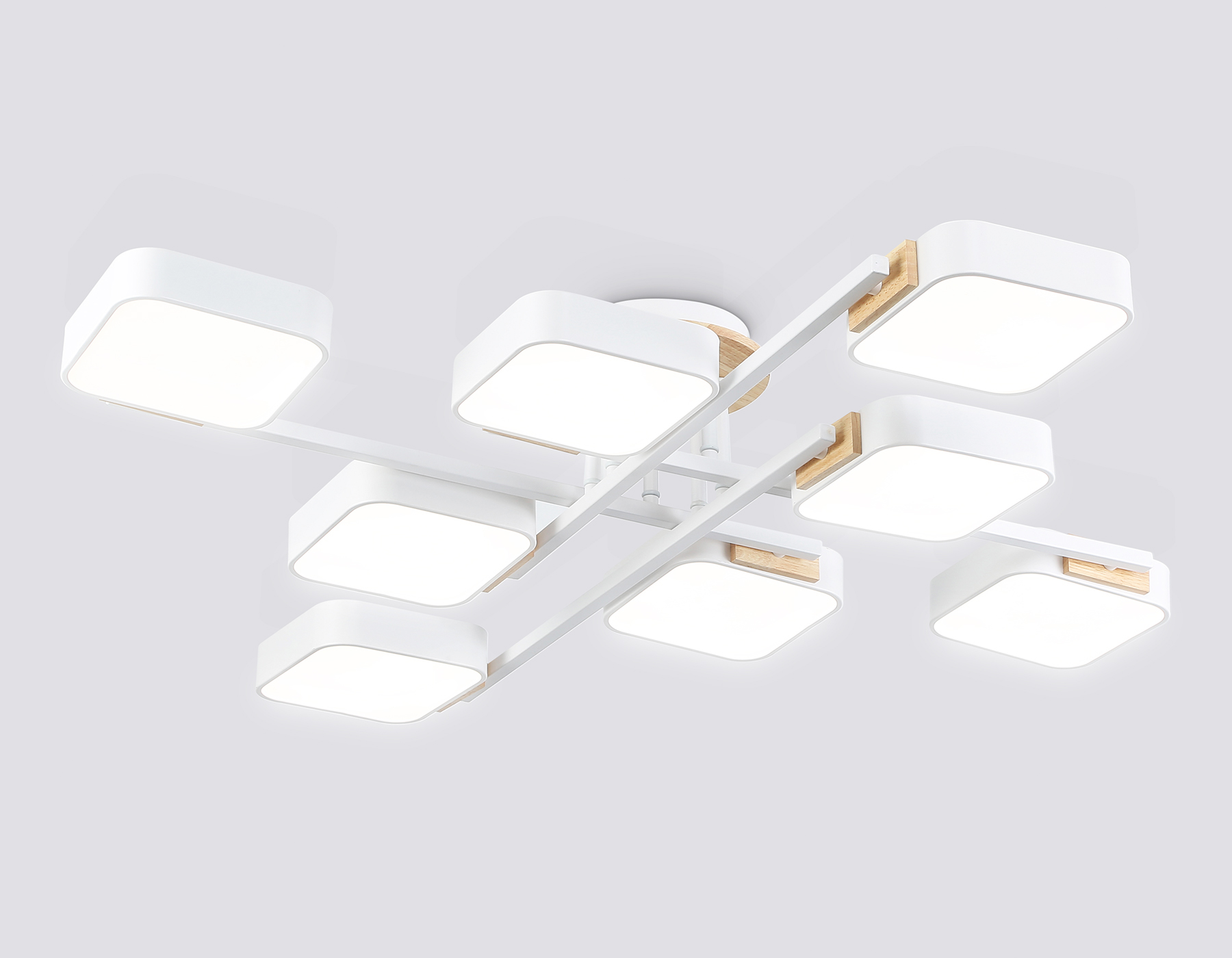 Светильник светодиодный AMBRELLA FL4888/8 WH/WD белый/дерево 144W 3000-6000K  960*960*160 (без ПДУ)