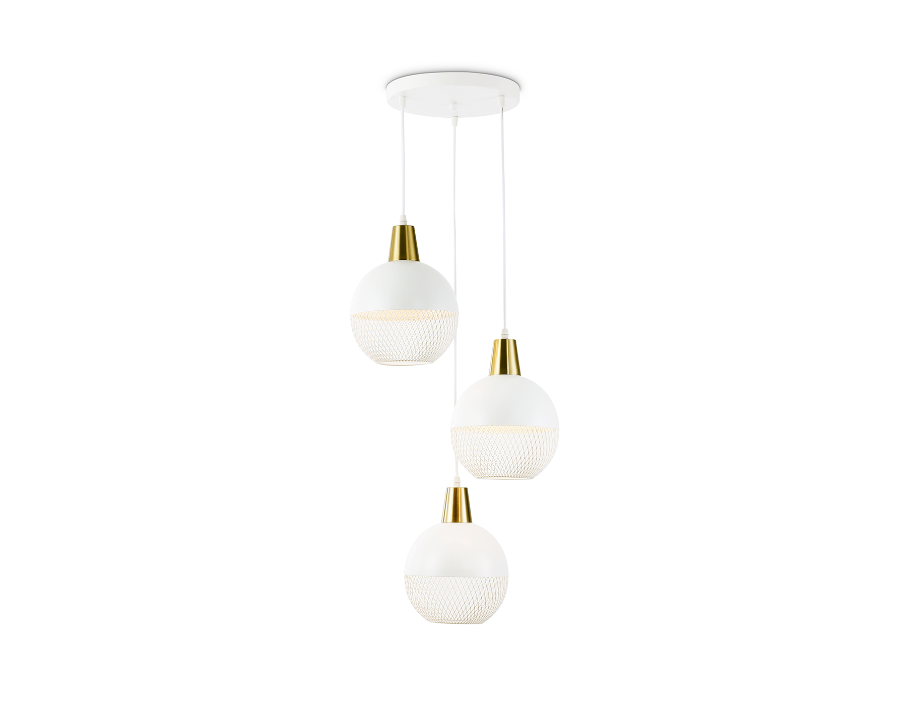 Светильник подвесной AMBRELLA TR8503/3 WH/CP белый/медь E27/3 max 60W D410*1000