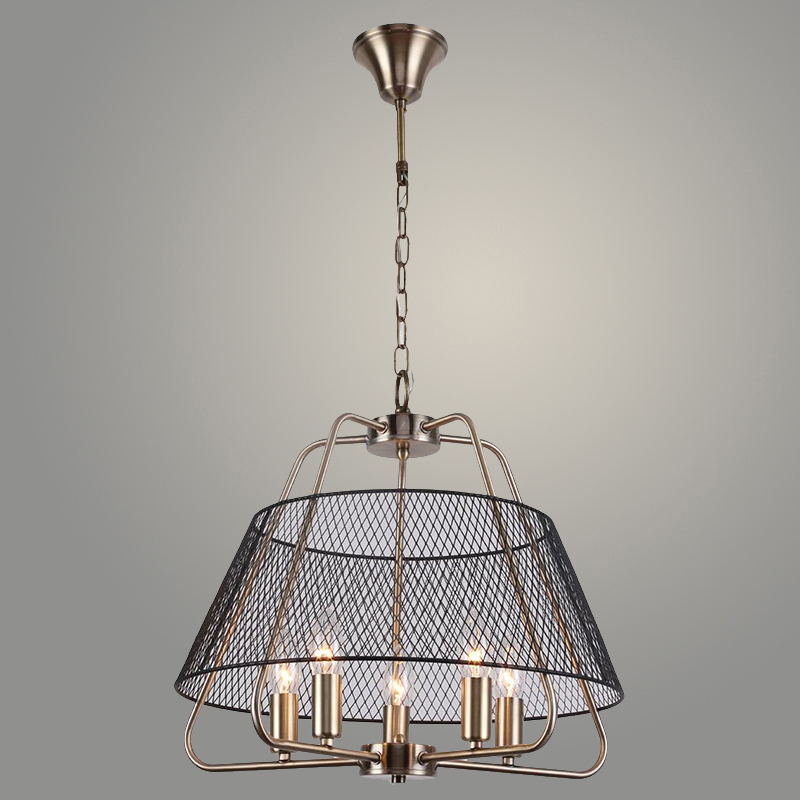 Люстра 2172212/5 AB+MATT BK бронза/матовый черный 5х40W E14 d475 h810, XLD22