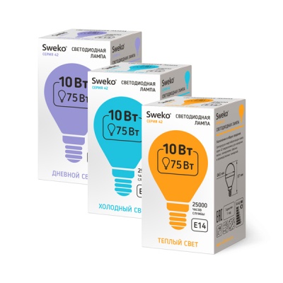Светодиодная лампа Sweko 42 серия 42LED-G45-10W-230-3000K-E14