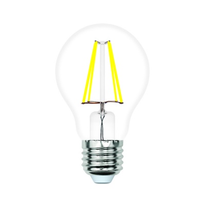 Лампа светодиодная филамент VOLPE LED-A60-6W/3000K/E27/CL/SLF серия Active