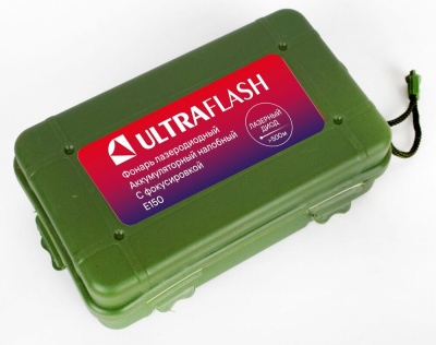 Фонарь ULTRAFLASH E150 аккум. 220В, черн., CREE 3W, фокус, 2ак 3 реж.,  пласт. бокс