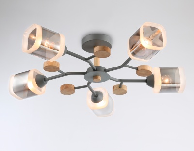 Светильник подвесной TR303323/5 WH/GD/CL/FR белый/золото/прозрачный/белый матовый E27*5 max 60W
