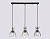 Светильник подвесной Ambrella TR3407/3 BK/FGD/SM черный/золото/дымчатый E27/3 max 60W 550*135*1000