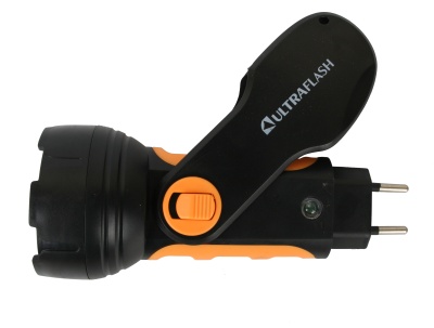 Фонарь ULTRAFLASH LED3816 аккум. 220В желтый/черн. 9LED, SLA пластик (1/60)