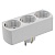 Сетевой разветвитель GTS-F-3-16-G, 16А, 3 места, плоский, с заземлением