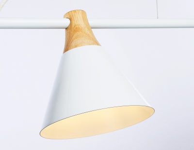 Светильник подвесной в стиле лофт Ambrella TR8196/3 WH/LW белый/светлое дерево E27*3 max 40W