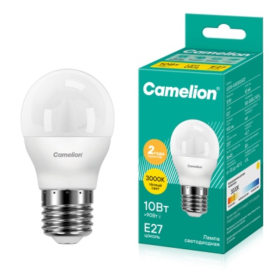 Лампа CAMELION LED10-G45/830/E27 220V 10W ()