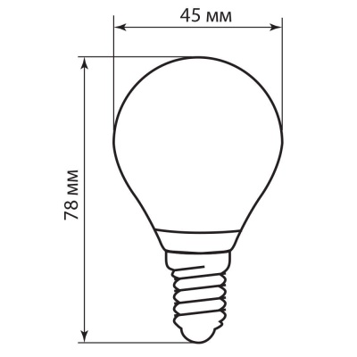 Лампа светодиодная FERON LB-61 4LED/5W 230V E14 4000K филамент G45