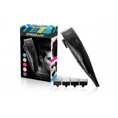Машинка для стрижки волос ERGOLUX ELX-HC01-C48 черный, 15Вт, 220-240В