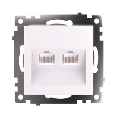 Розетка компьютерная 2-местная RJ-45 (механизм), серия Катрин, GLS00-7109-01, белый