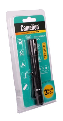 Фонарь CAMELION LED51533 черный LED XPE ZOOM 3 реж 2XLR03 алюм. откр. блистер