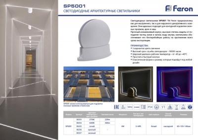 Светильник светодиодный FERON SP5001 85-265V, 6W, 6400К, IP54 для архитектурной подсветки