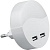 Светильник-ночник FERON FN1122 круг белый 0,45W 230V c USB выходами