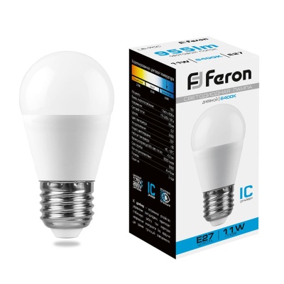 Лампа светодиодная FERON LB-750 11W 230V E27 6400K G45
