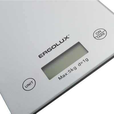 Весы кухонные ERGOLUX ELX-SK02-С03 серые (до 5кг, 195*142 мм) (1/20)