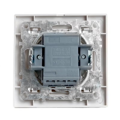 Выключатель (переключатель) электрический перекрестный 1-клавишный, серия Эрна, PSW10-9009-01, белый