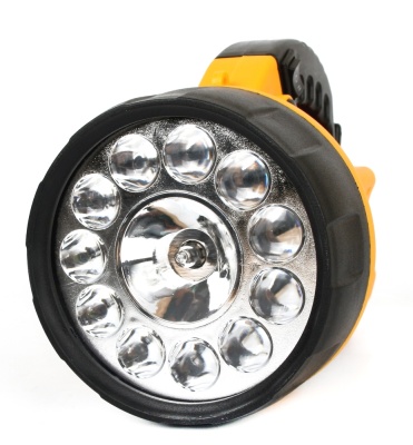 Фонарь ULTRAFLASH LED3753 аккум. 220Вт/12B желтый 11LED.+галоген.  пластик (1/20)