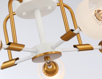 Светильник подвесной TR303323/5 WH/GD/CL/FR белый/золото/прозрачный/белый матовый E27*5 max 60W